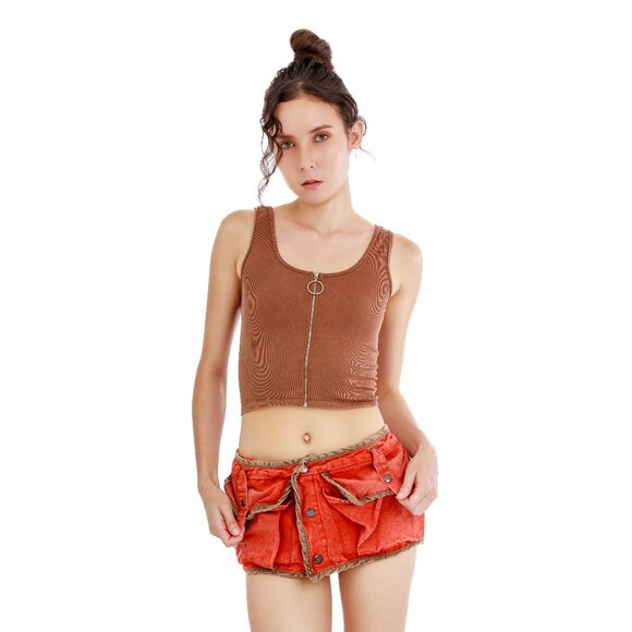 Free People Red Mini Skirt - Picture 2 of 9